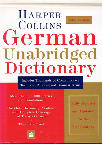 COLLINS GERMAN UNABRIDGED DICTIONARY 5TH EDITION
