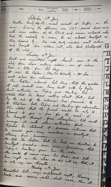 H. M. S. AMETHYST, YANGSTE RIVER, 19/4/49 TO 31/7/49: DIARY OF LESLIE FRANK, COXSWAIN