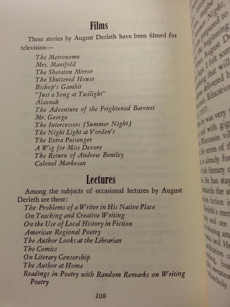 100 Books By August Derleth