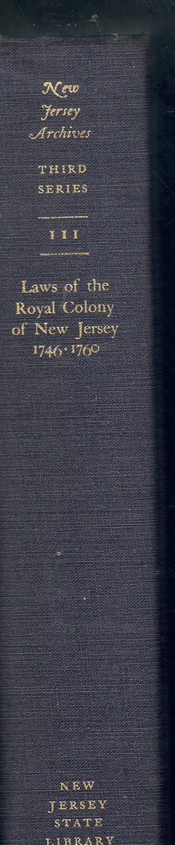 Laws of the Royal Colony of New Jersey, 1703-1745