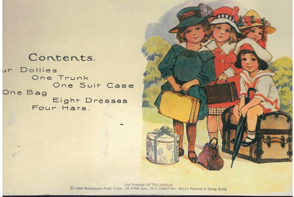 DOLLIES ON THEIR TRAVELS WITH THEIR TRUNK, SUIT CASE, BAG, DRESSES & HATS