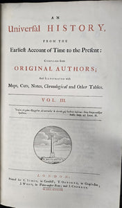 AN UNIVERSAL HISTORY FROM THE EARLIEST ACCOUNT OF TIME TO THE PRESENT VOL. III