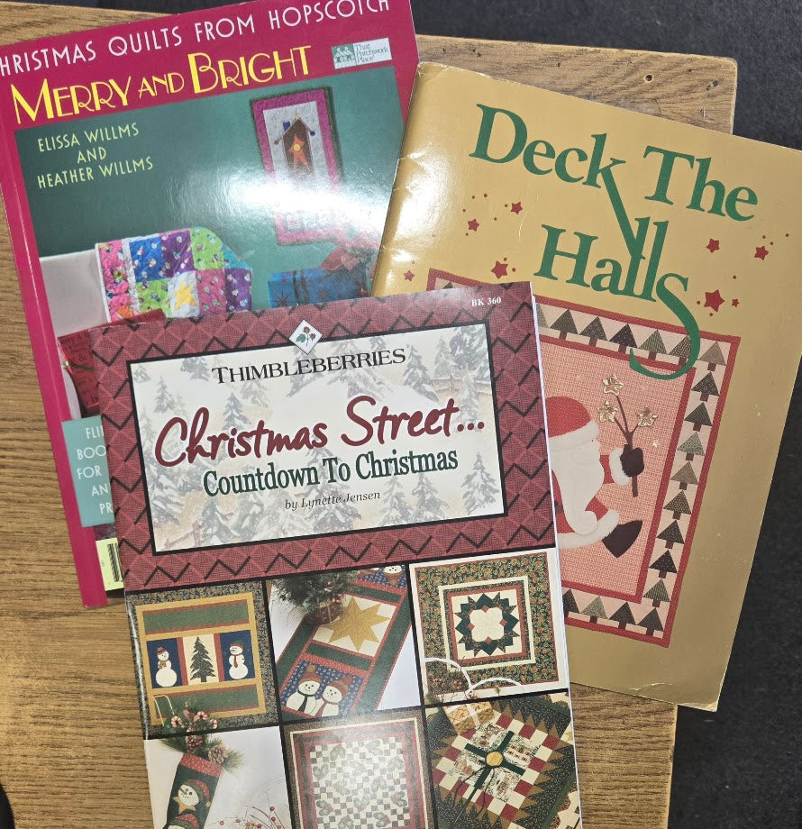 LOT OF 3 CHRISTMAS QUILTING BOOKS