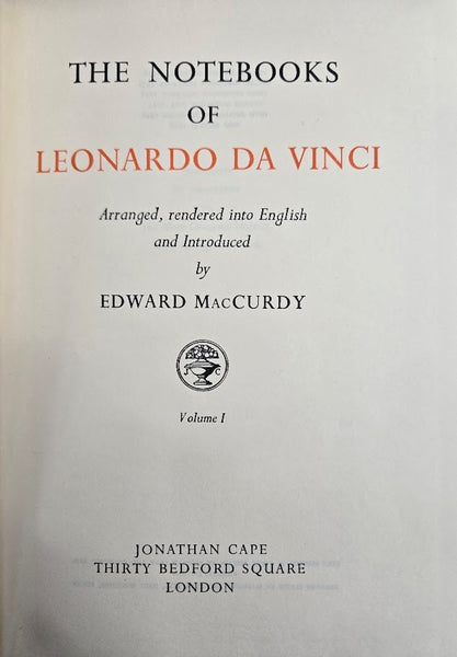 THE NOTEBOOKS OF LEONARDO DA VINCI