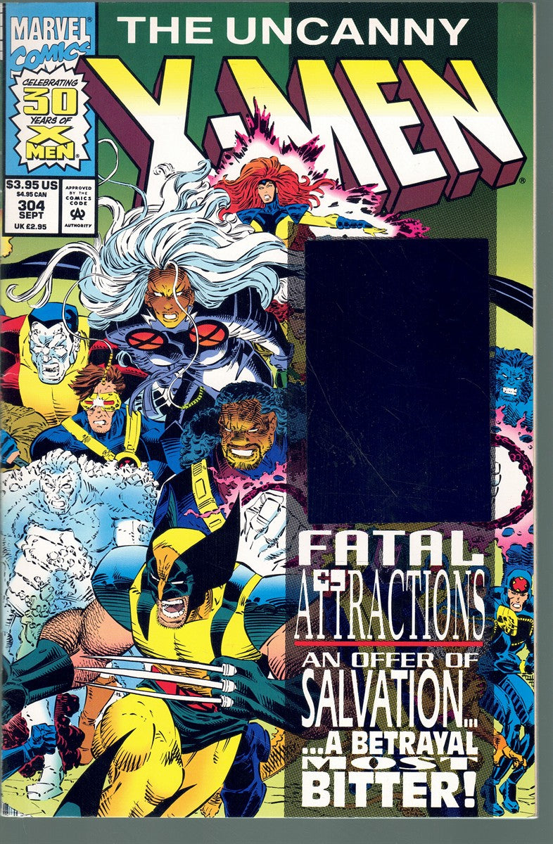 THE UNCANNY X-MEN NO. 304 SPECIAL HOLOGRAM COVER 1993 FATAL ATTRACTIONS 30TH ANNIVERSARY EDITION