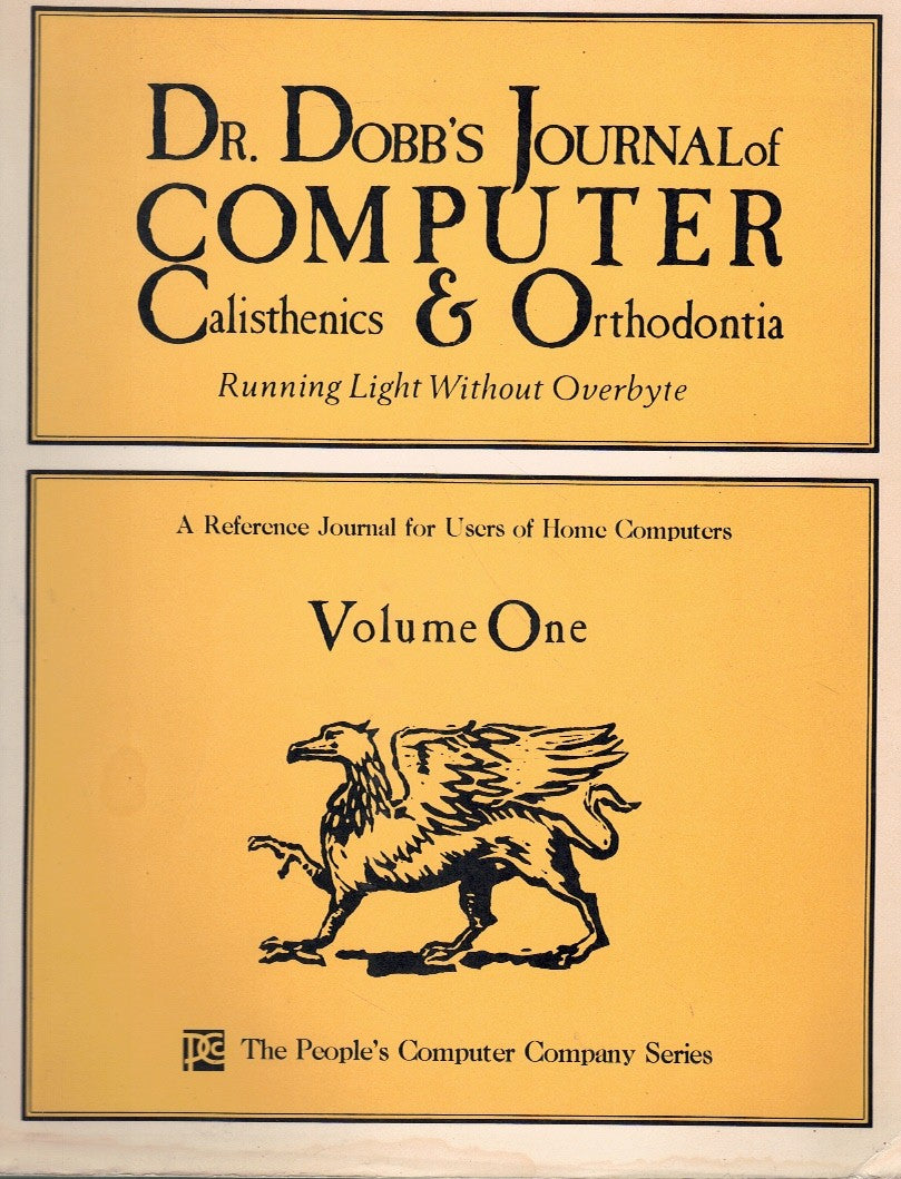 DR. DOBB'S JOURNAL OF COMPUTER CALISTHENICS AND ORTHODONTIA