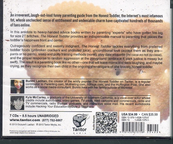 THE HONEST TODDLER- AUDIO CD