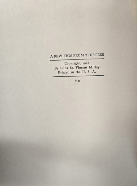 A FEW FIGS FROM THISTLES POEMS AND SONNETS