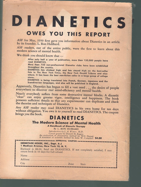 ASTOUNDING SCIENCE FICTION MAGAZINE, JANUARY 1951