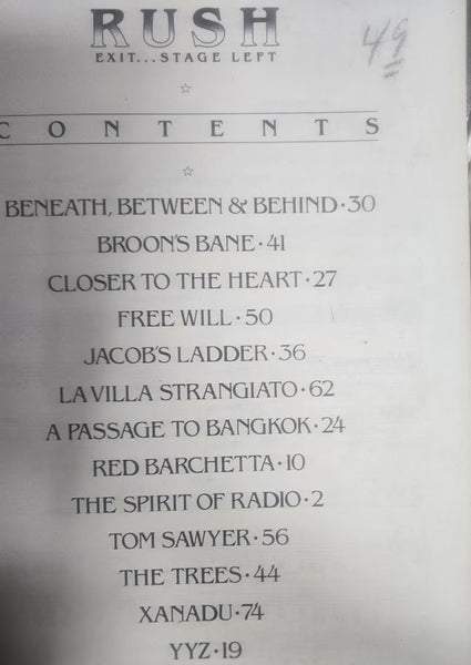 RUSH: EXIT.STAGE LEFT