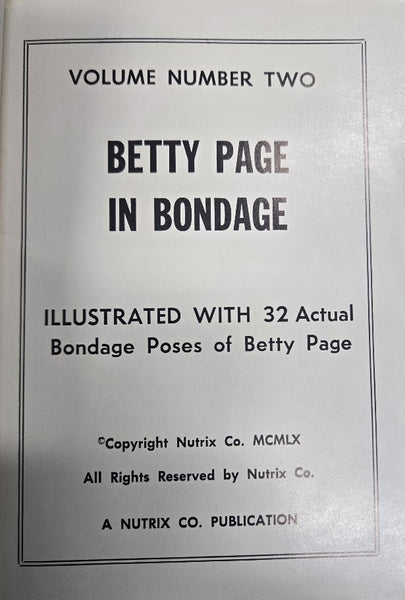 BETTY PAGE IN BONDAGE, VOLUME NUMBER TWO