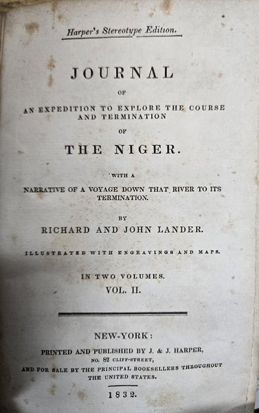 LANDERS' DISCOVERY OF THE TERMINATION OF THE NIGER : TWO-VOLUME SET