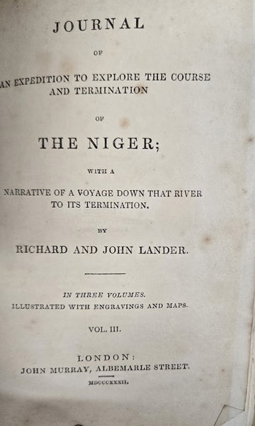 LANDERS' DISCOVERY OF THE TERMINATION OF THE NIGER VOL. 3