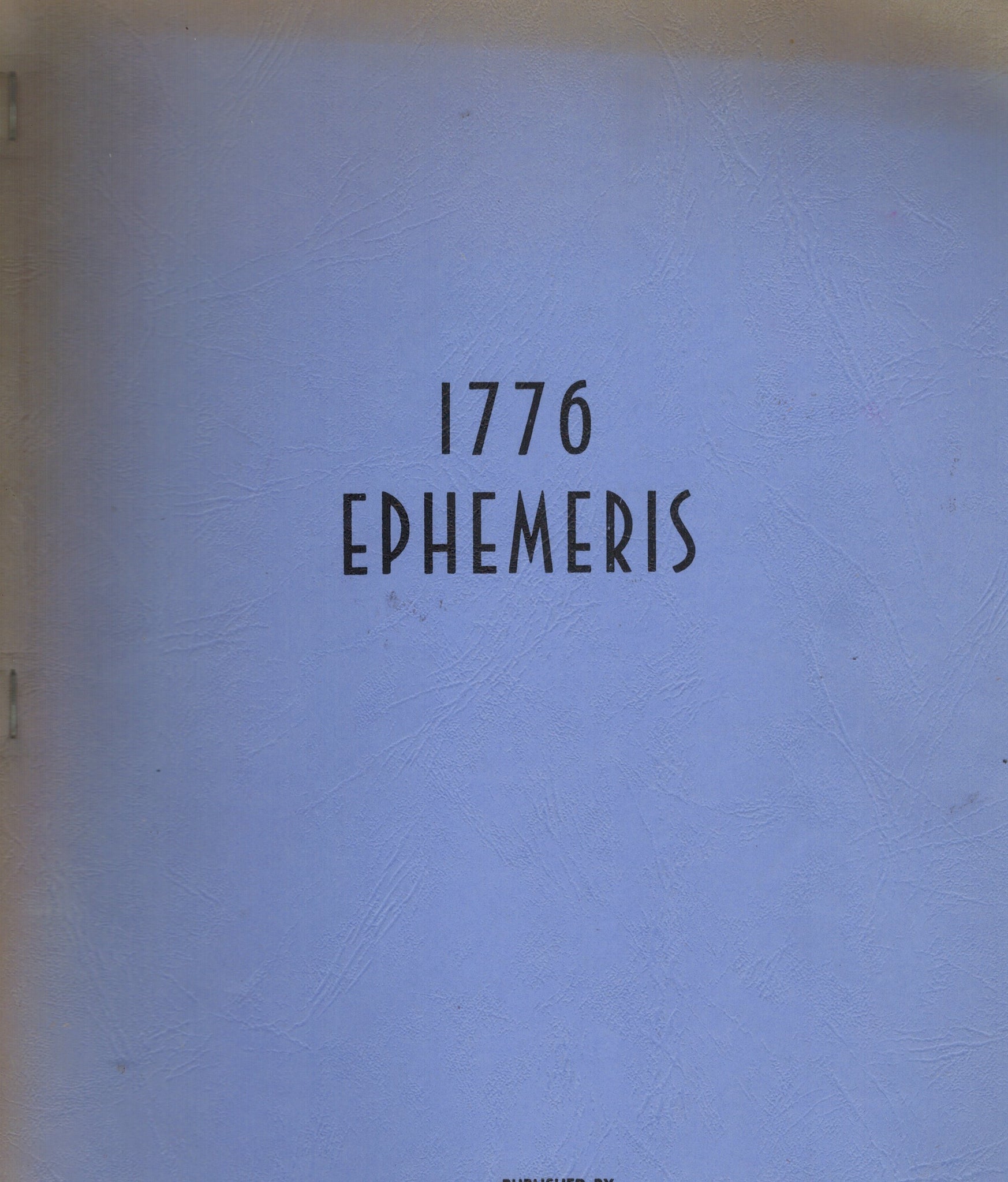 EPHEMERIS, 1776 - books-new
