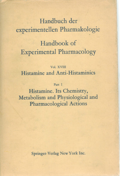 HANDBOOK OF EXPERIMENTAL PHARMACOLOGY XVIII