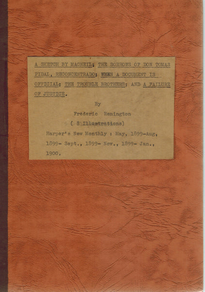 A Sketch By Macneil, The Sorrows of Don Tomas Pidal, Reconcentrado, When a Document is Official, The Trouble Brothers, A Failure of Justice