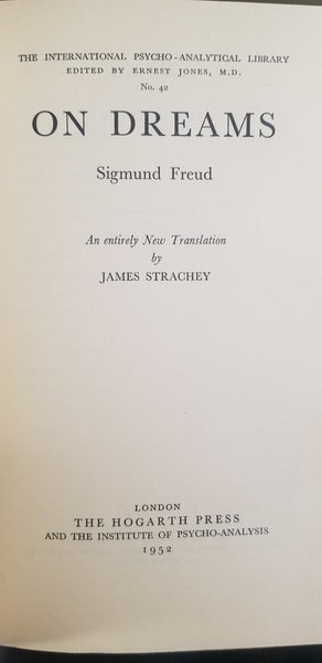 ON DREAMS  by Freud, Sigmund
