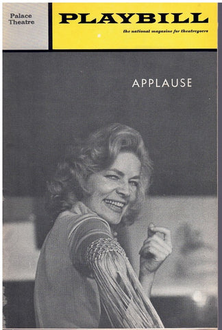 PLAYBILL: APPLAUSE/LAUREN BACALL VOLUME 8, ISSUE #9 SEPTEMBER 1970
