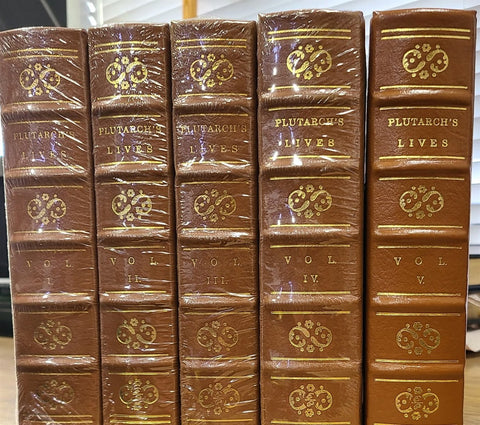 PLUTARCH'S LIVES OF THE NOBLE GREEKS AND ROMANS IN 5 VOLUMES