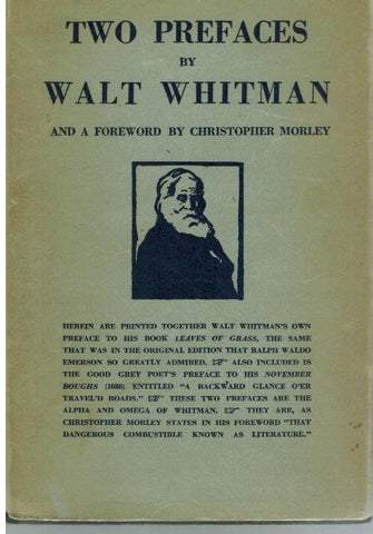 TWO PREFACES BY WALT WHITMAN