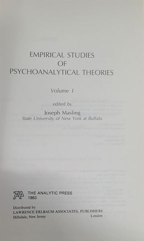 EMPIRICAL STUDIES OF PSYCHOANALYTIC THEORIES, V. 1